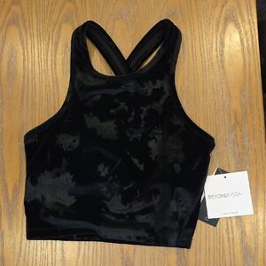 Beyond Yoga Black Velvet Crop Top